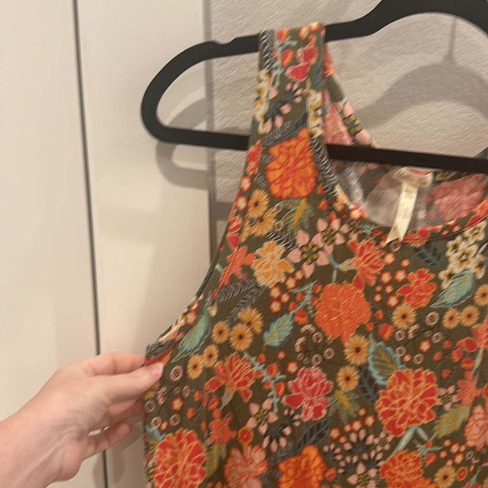 EUC Matilda Jane MJC Flower Floral Tank Top Ruffle Sleeveless - Picture 3 of 7
